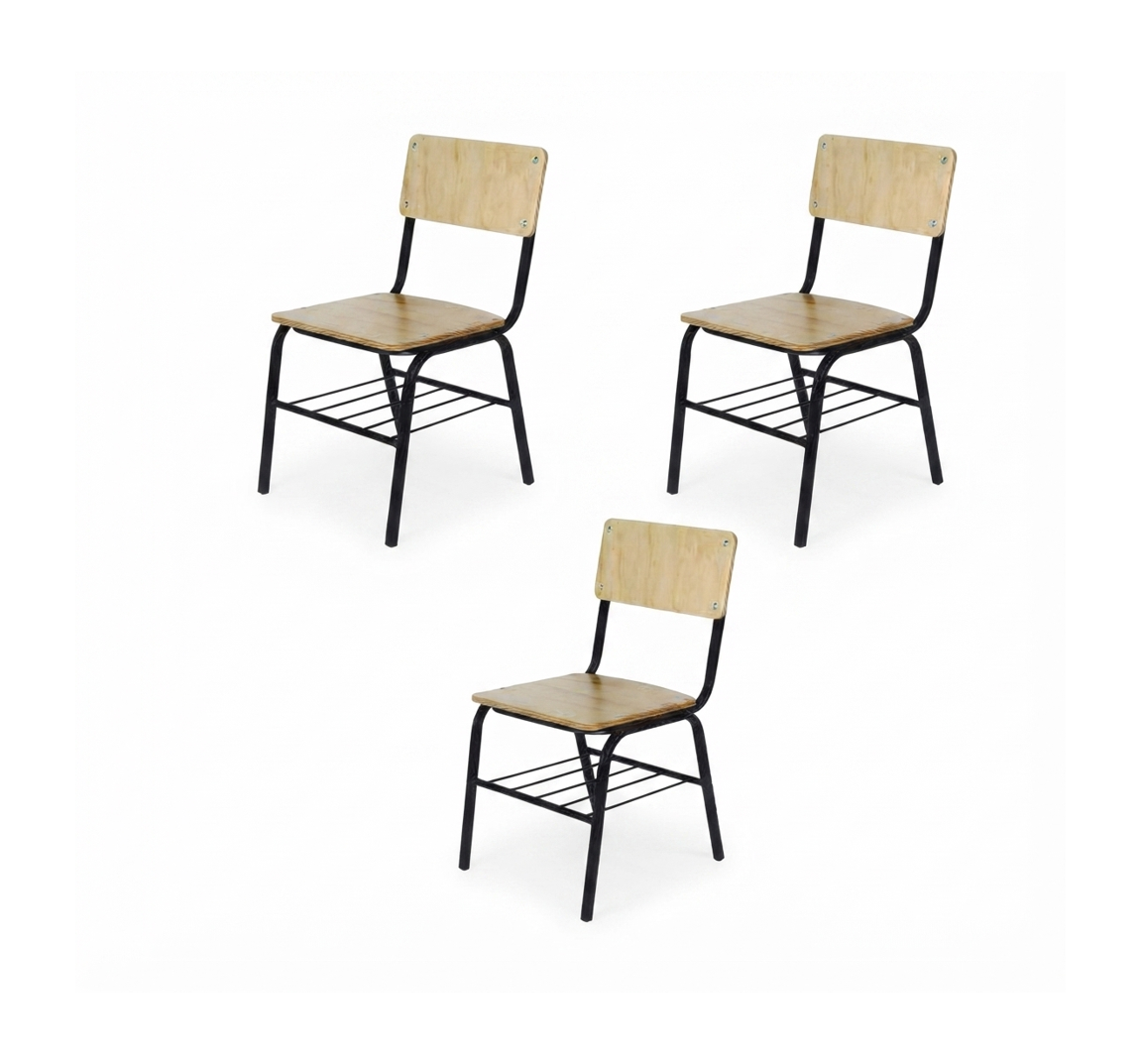PAQ C/3 PZS SILLA ESCOLAR SEC OFI 30