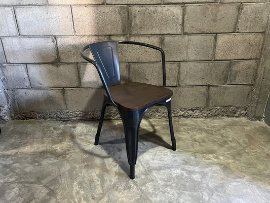 SILLA BOLTON METALICA ASIENTO MADERA